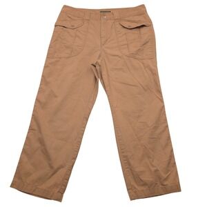 Lauren Ralph Lauren Women's Tan Khaki Cropped 100% Cotton Pants Size 14